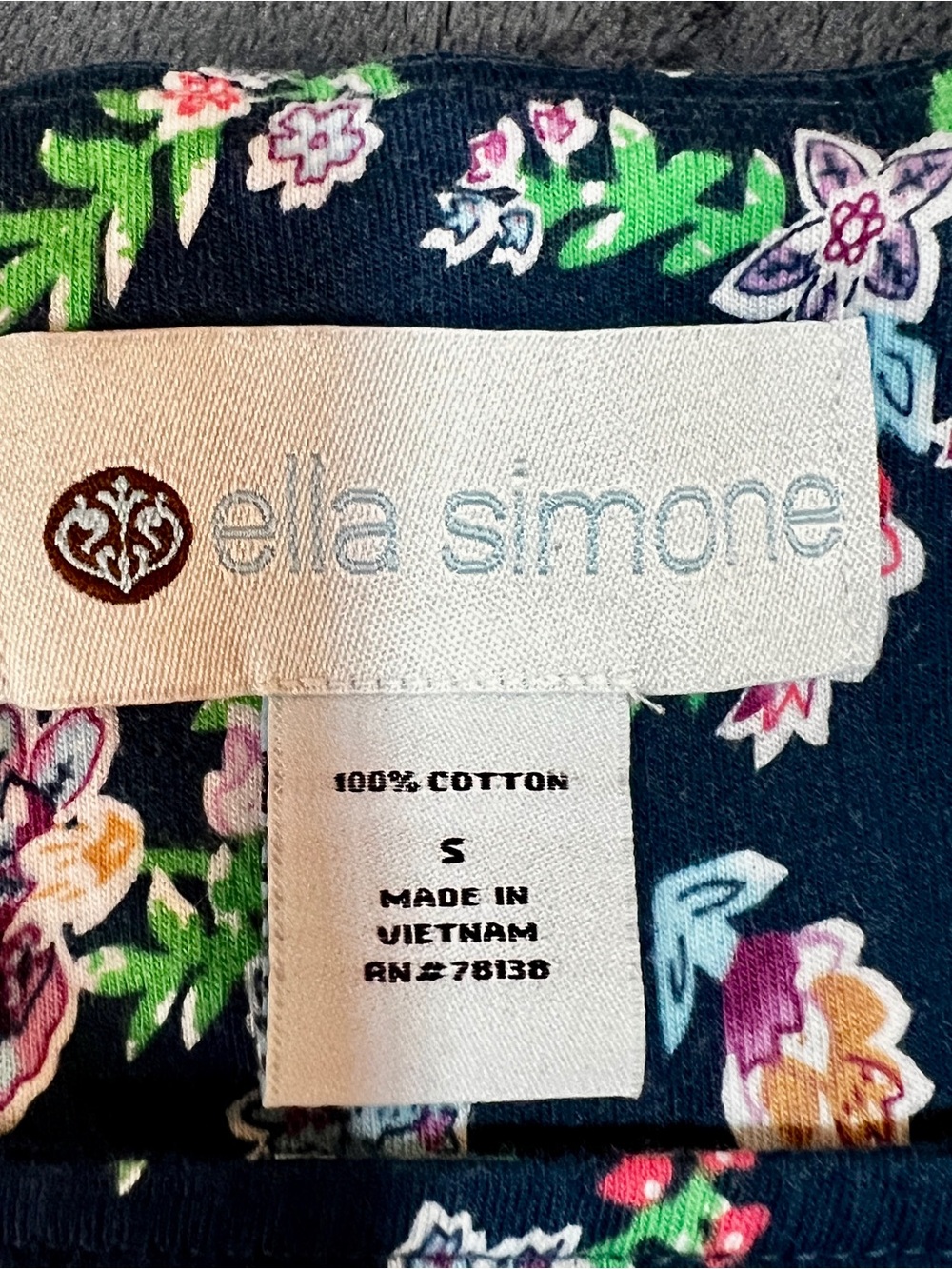 Ella Simone Wms Blue Floral Cotton S/S Pleated Skater Cottagecore Mini Dress S - Picture 8 of 14